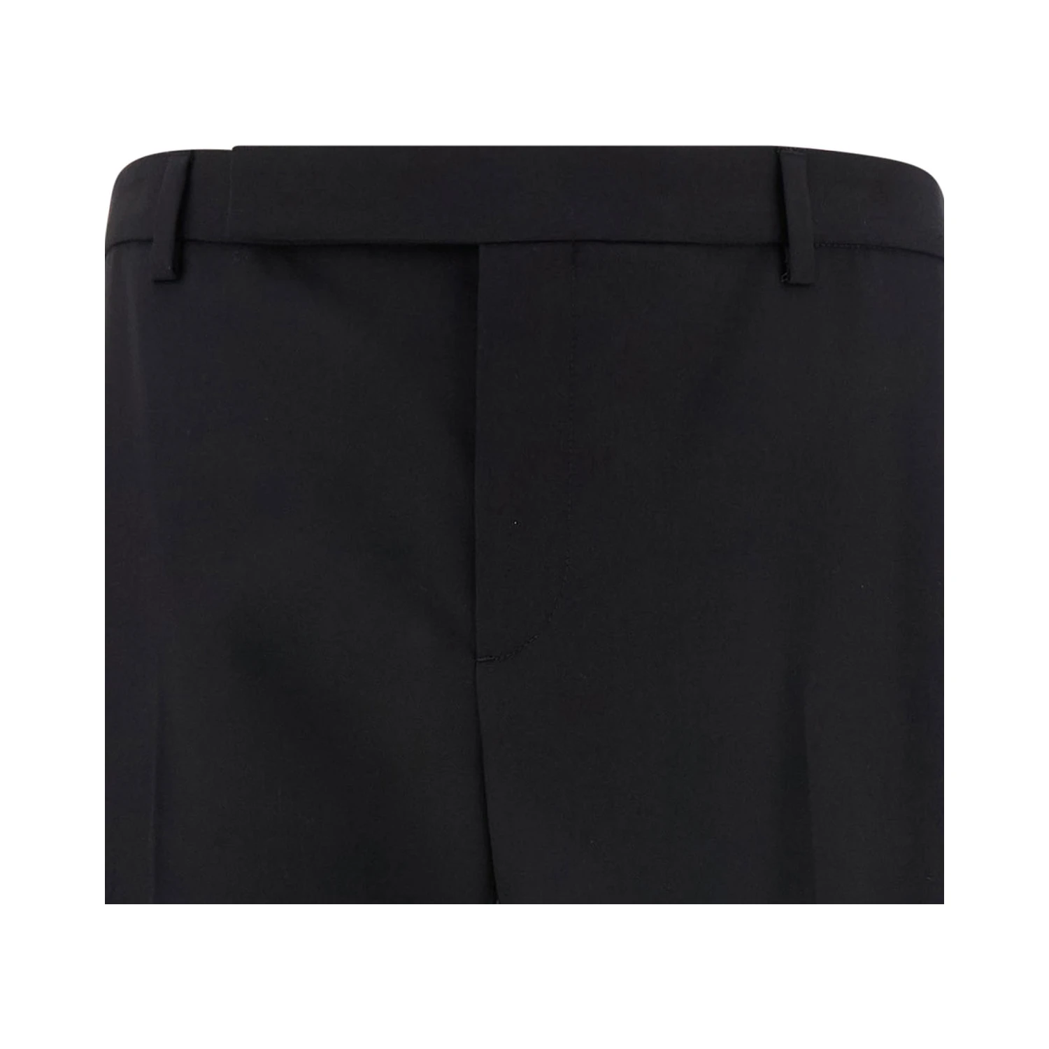 Black Tailored Pants with Front Pinces in Wool Man