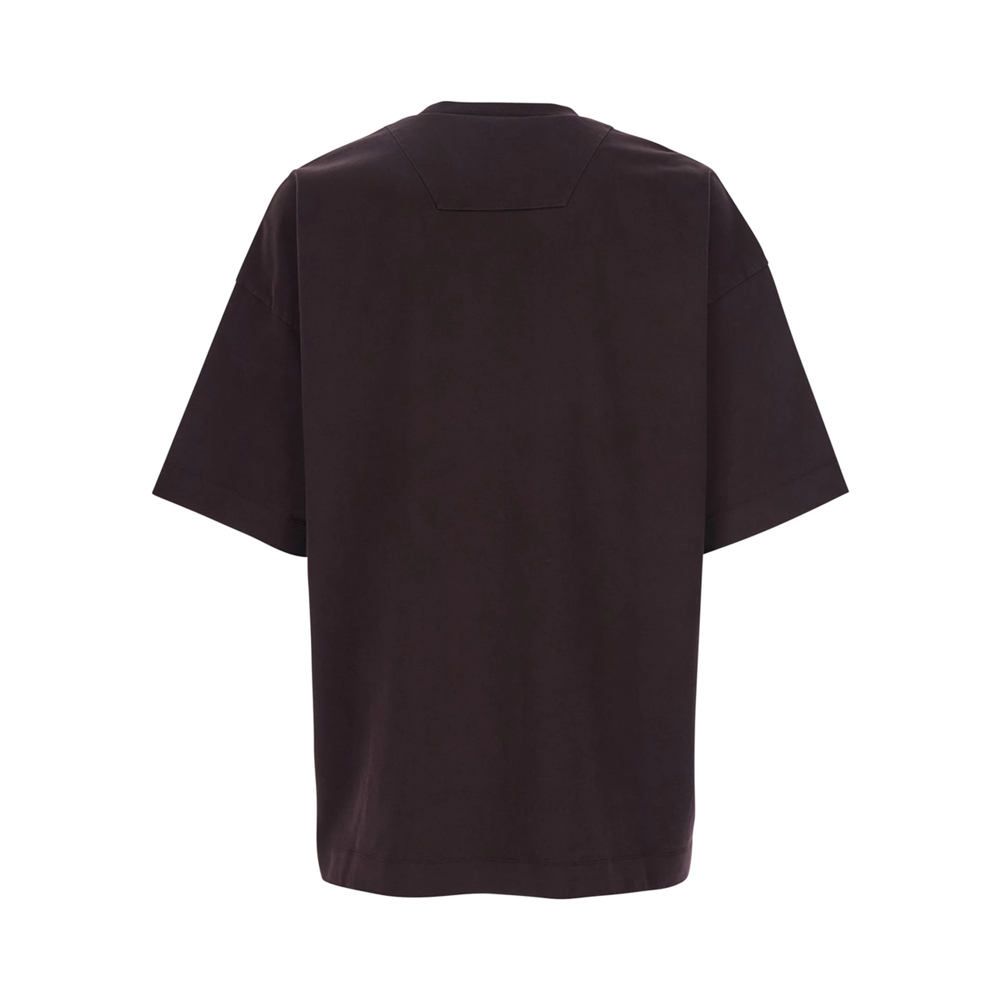 Bordeaux T-Shirt with Logo Embroidered on the Front and Print on the Back in Cotton Man