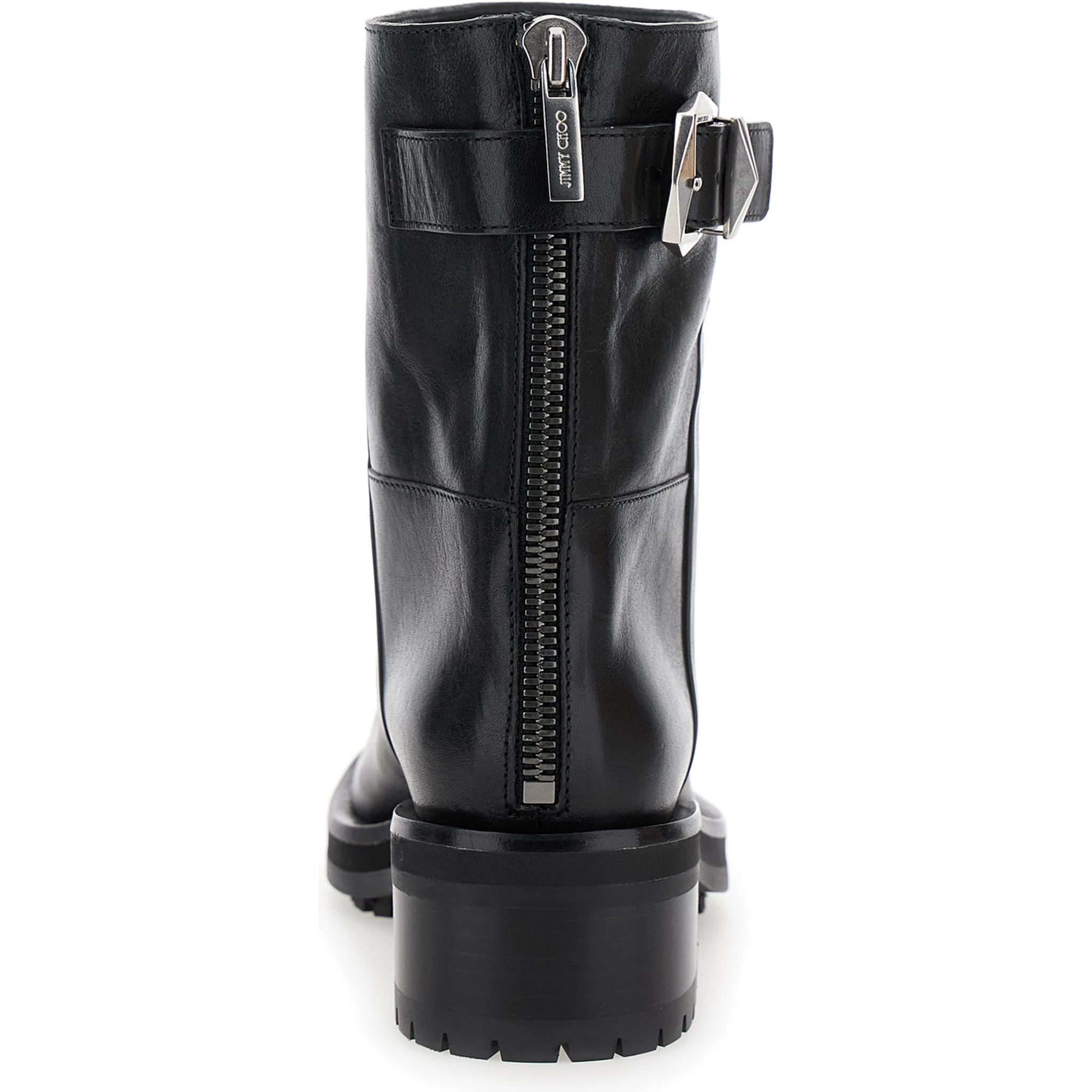 Brooklyn Black Ankle Boots with Buckle in Smooth Leather Woman