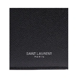 Saint Laurent Mans Black Leather Card Holder