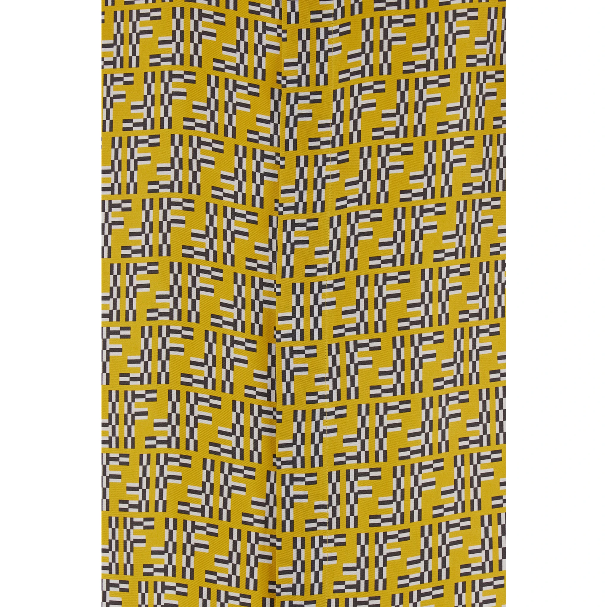 Yellow Shirt with Fendi Labyrinth Motiv in Silk Man