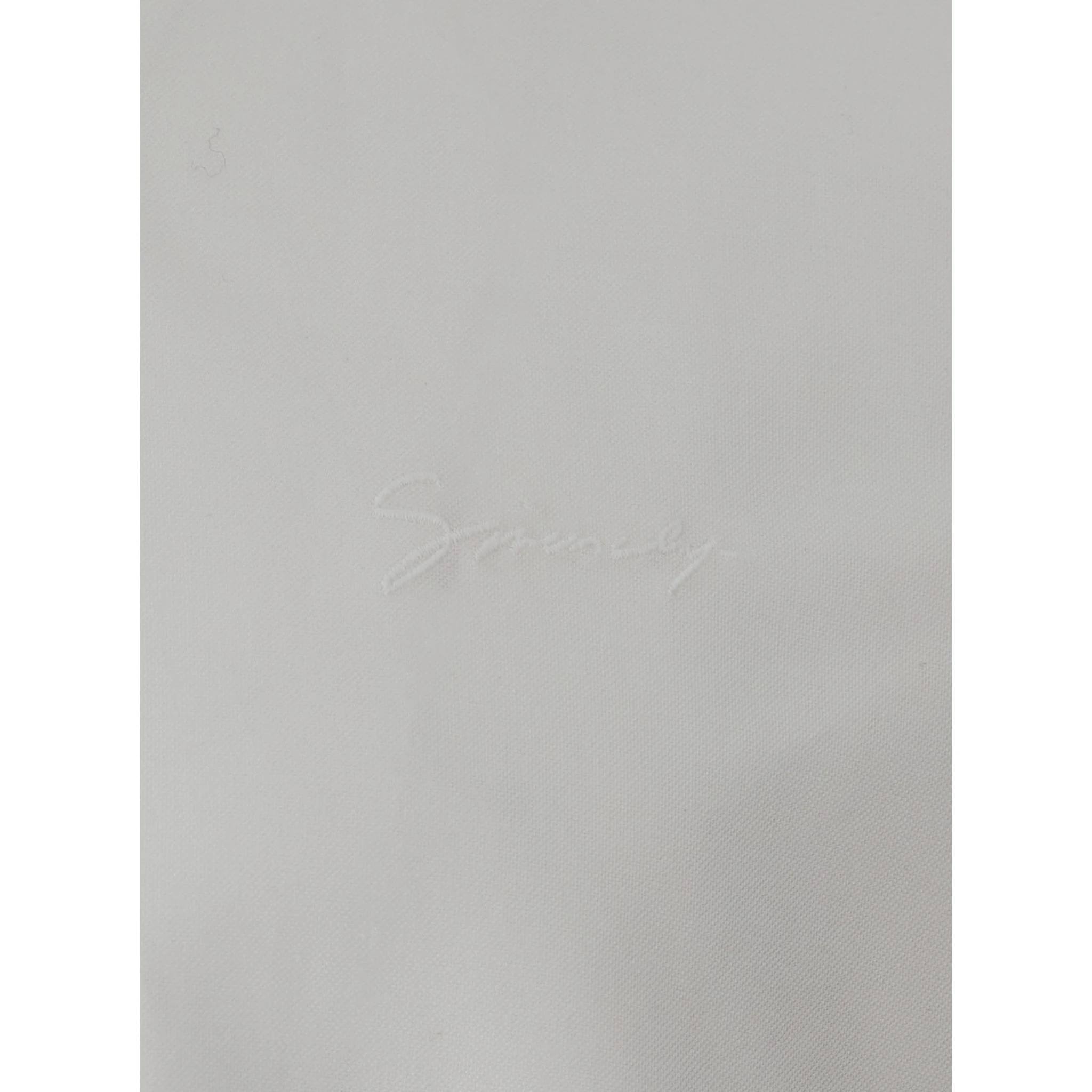 White Shirt with Logo Embroidered on the Front in Cotton Man