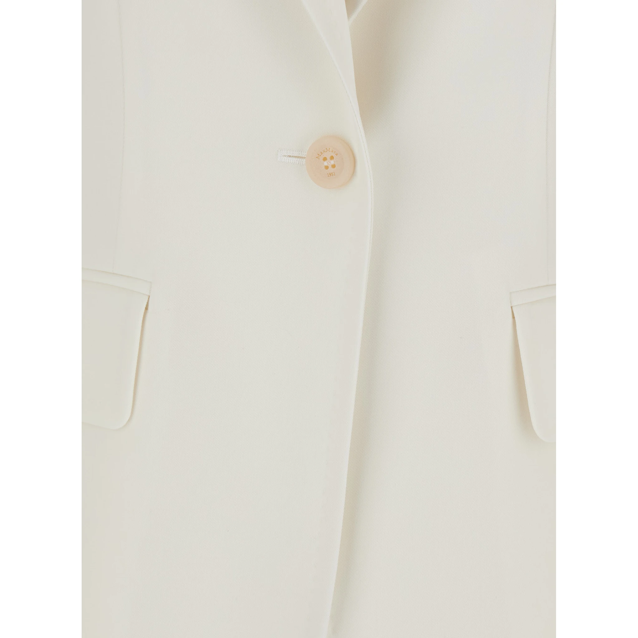 Palchi White Jacket with Classic Lapels in Virgin Wool Woman