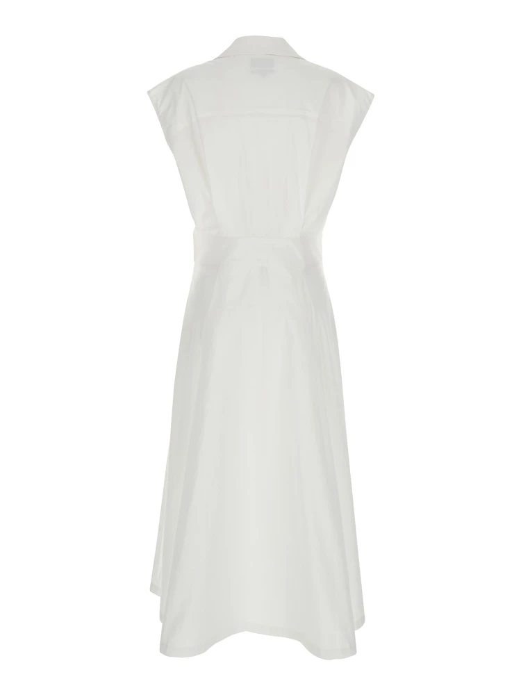 Athena White Sleeveless V-Neck Dress in Cotton Woman alternative
