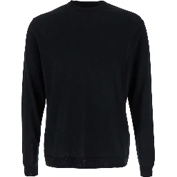 Black Crew Neck Pullover in Virgin Wool Man