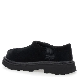 Tasman Black Mule with Raised Sole in Suede Man