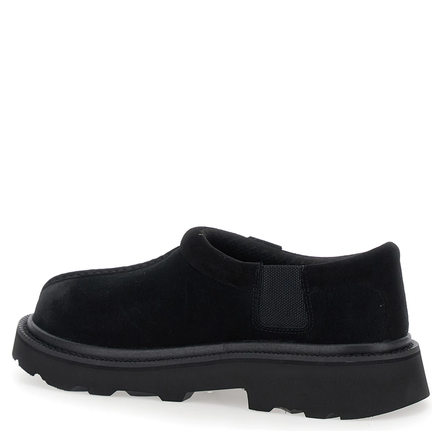 Tasman Black Mule with Raised Sole in Suede Man