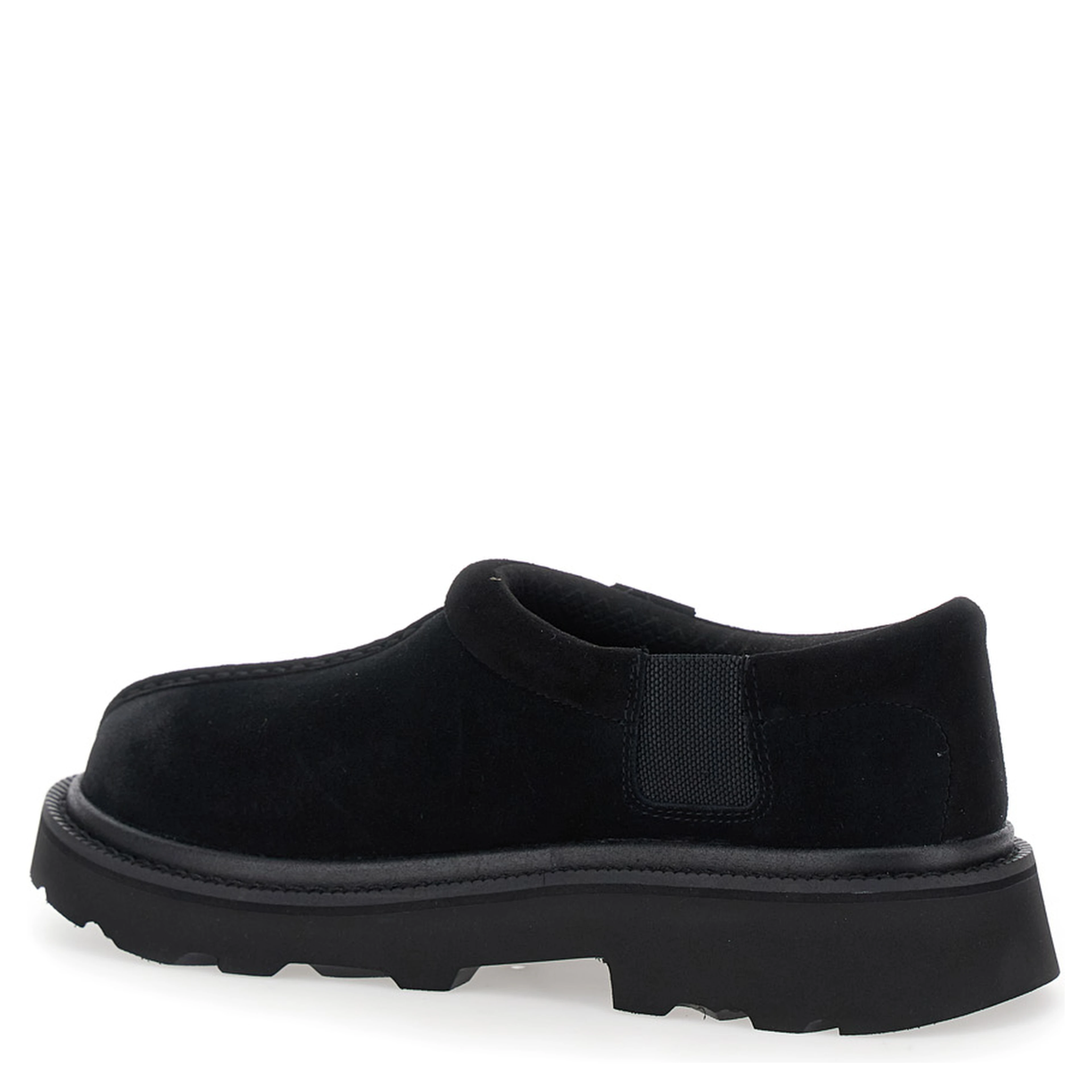 Tasman Black Mule with Raised Sole in Suede Man
