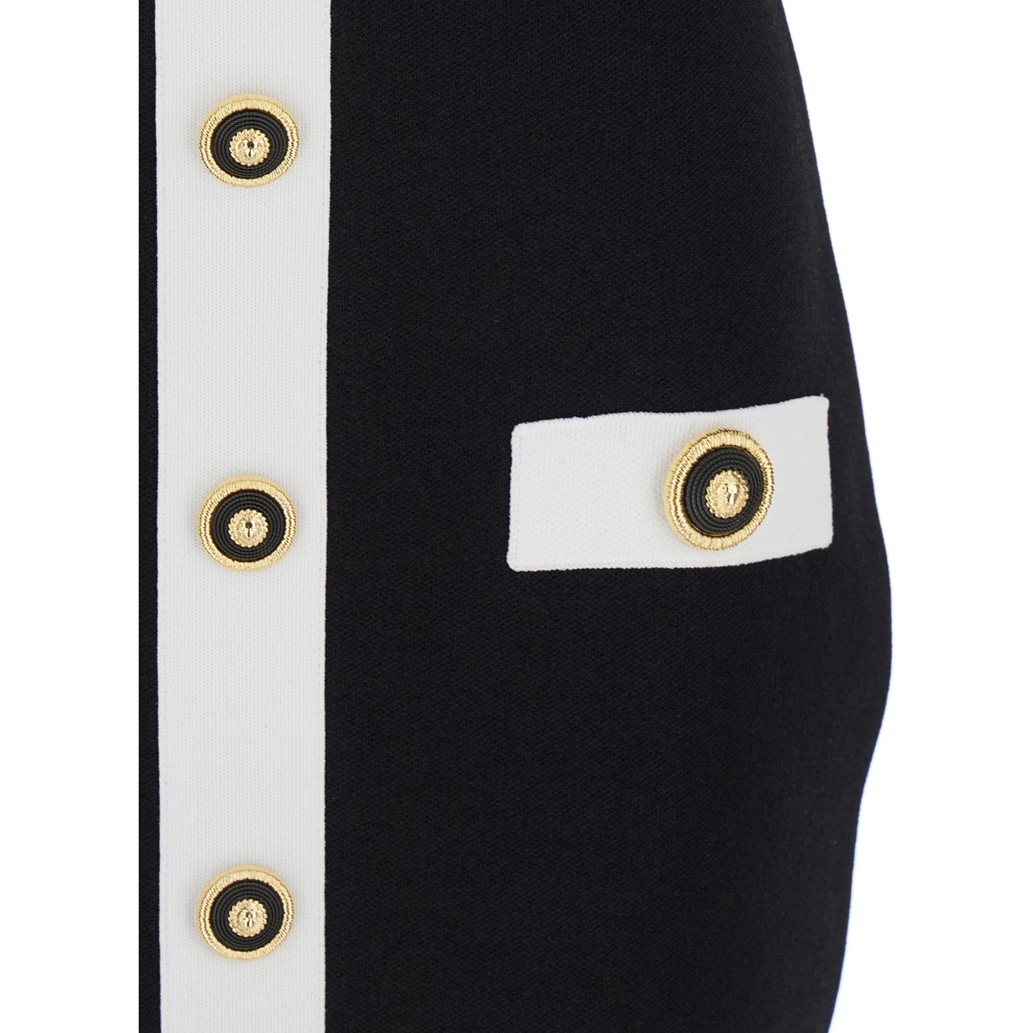 فستان أسود بياقة مربعة وأزرار مزخرفة من مزيج الفسكوز للنساء