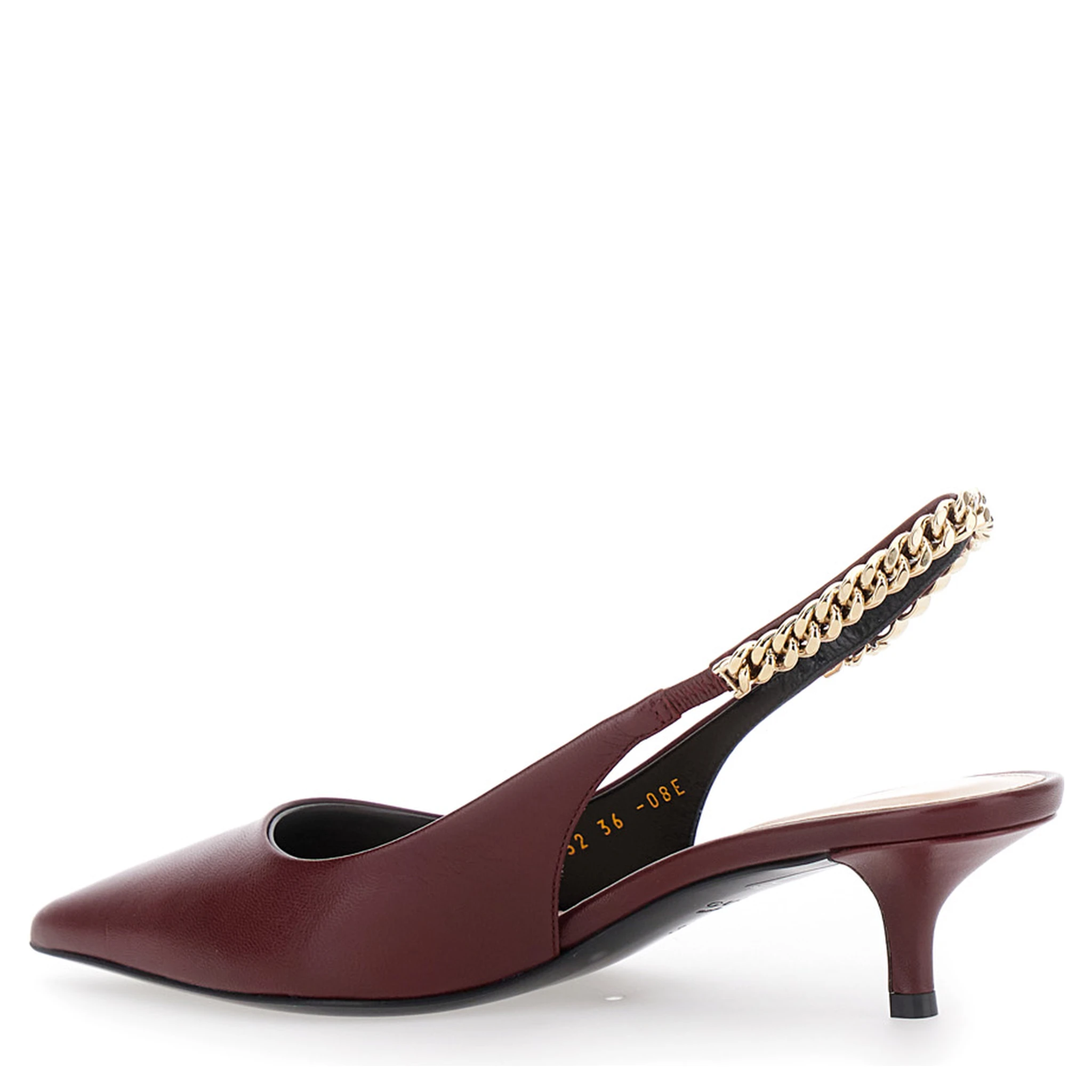 Signoria Red Ancora Slingback Pumps with Lettering in Leather Woman