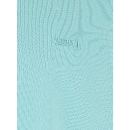 Light Blue T-Shirt with Logo Embroidered on the Front and Print on the Back in Cotton Man