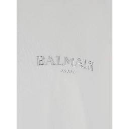 White Crewneck T-Shirt with Logo Lettering on the Front in Cotton Man