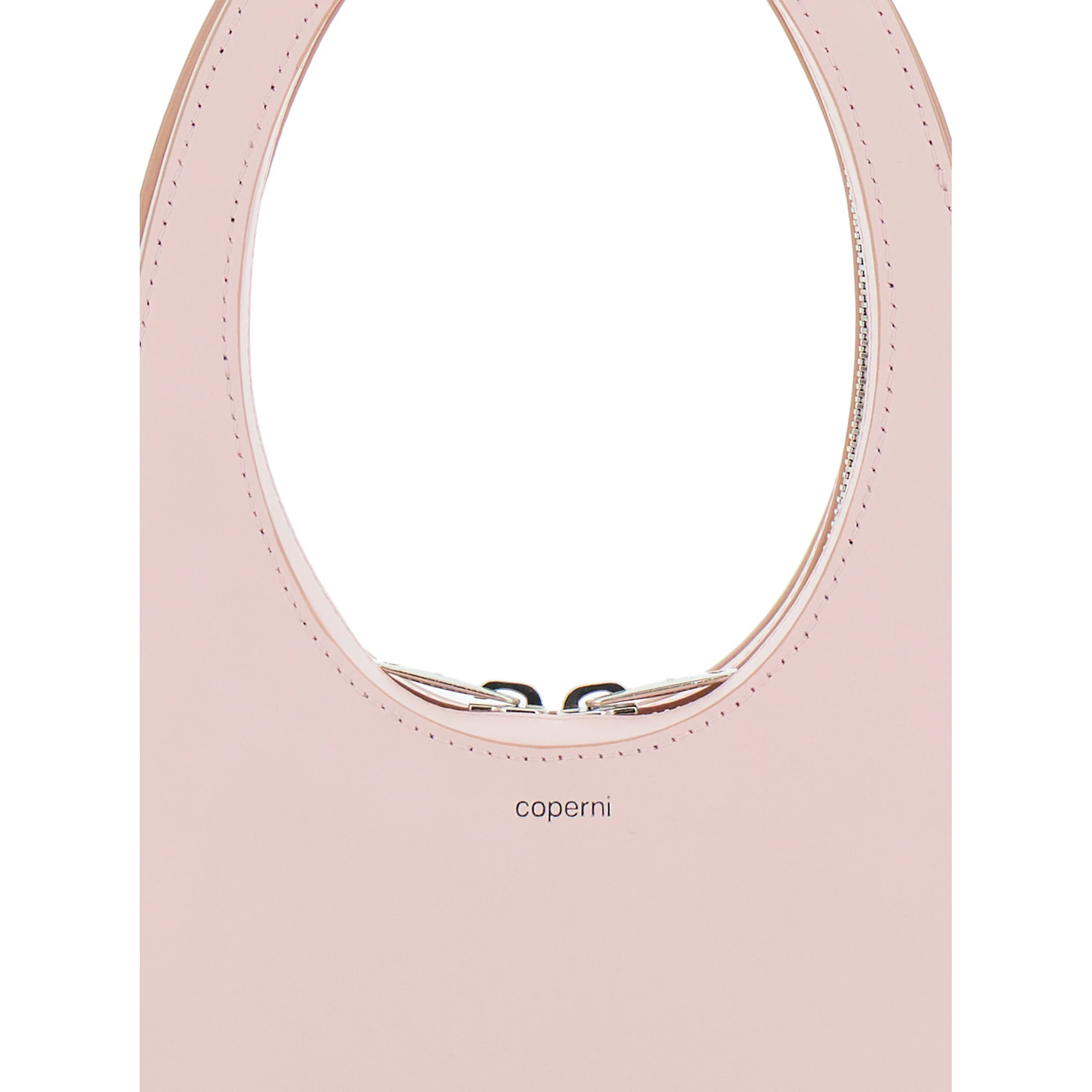 Mini Swipe Pink Crossbody Bag with Embossed Logo and Removable Shoulder Strap in Leather Woman