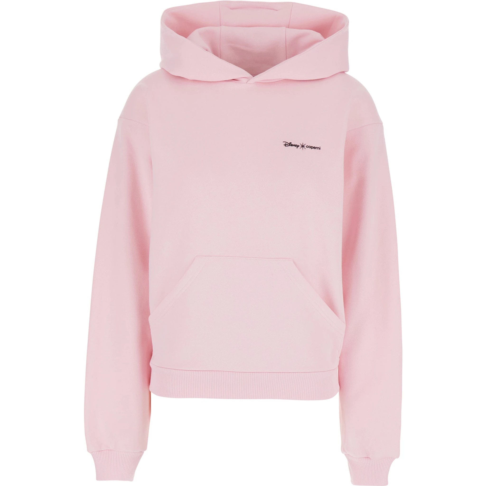 Pink Sweatshirt with Logo Lettering and Front Kangaroo Pocket in Cotton Woman