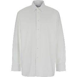 White Shirt with Classic Collar in Cotton Man