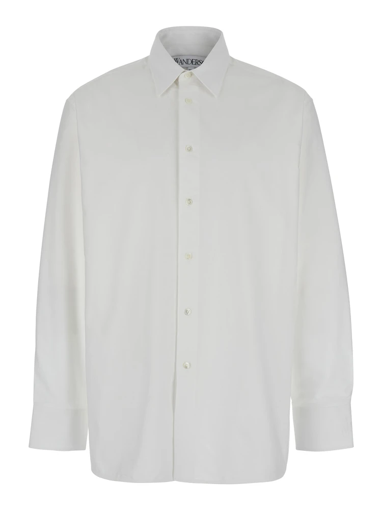 White Shirt with Classic Collar in Cotton Man
