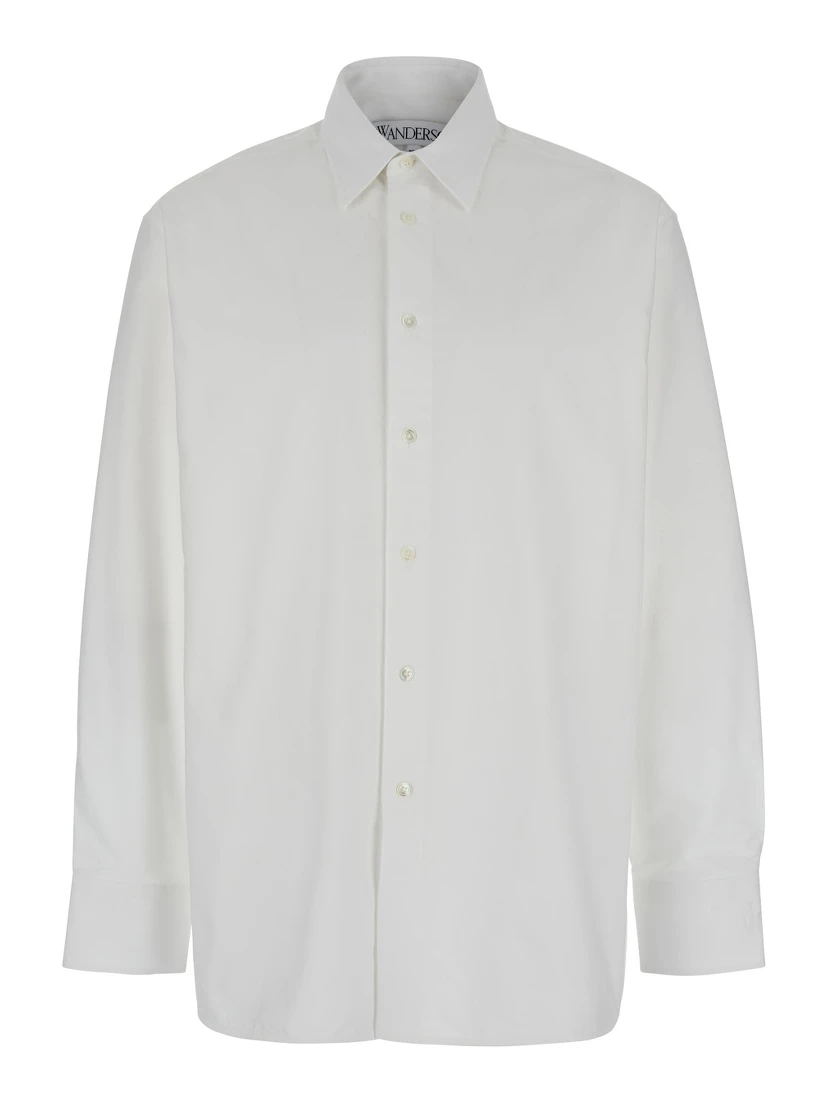 White Shirt with Classic Collar in Cotton Man
