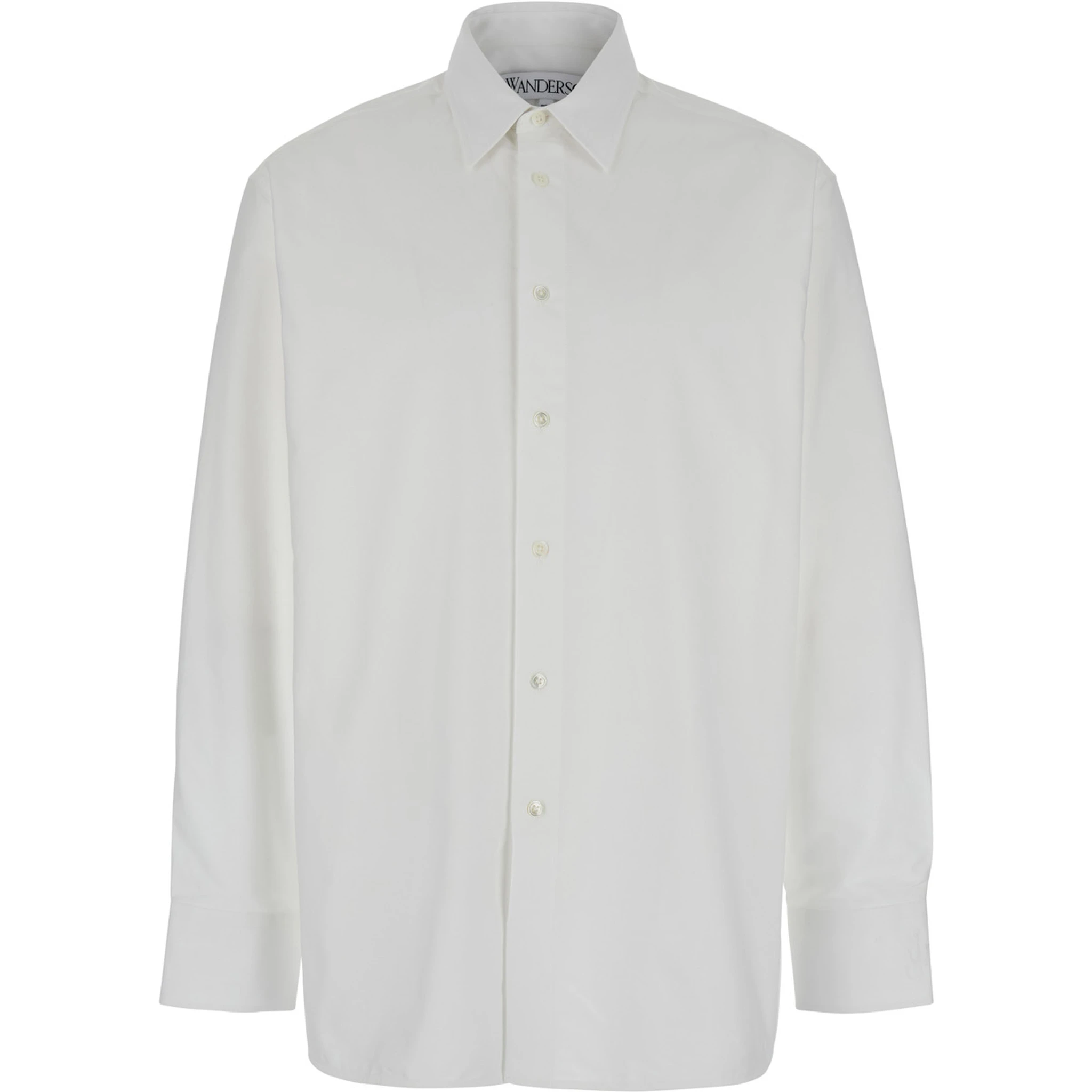 White Shirt with Classic Collar in Cotton Man