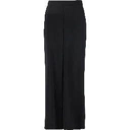 Black Pants with Wide Leg and Elastic Rear Waist in Tech Fabric Woman