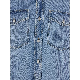 Light Blue Shirt with Classic Collar in Denim Man