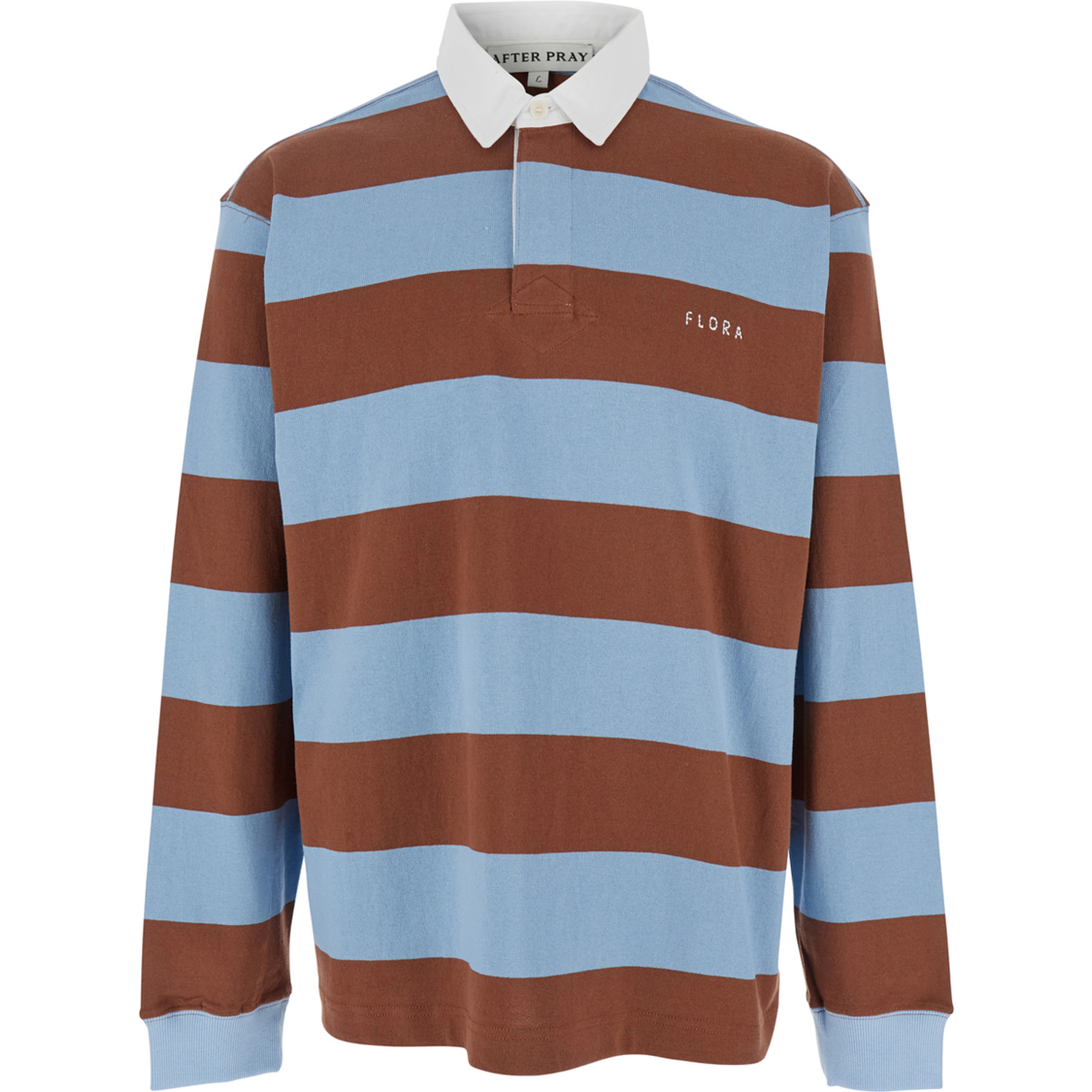 Multicolor Polo Shirt with Logo Lettering on the Front and All-Over Striped Motif in Cotton Man
