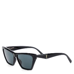 Black Sunglasses with Rectangular Frame and Cassandre Logo on Temples in Acetate Woman