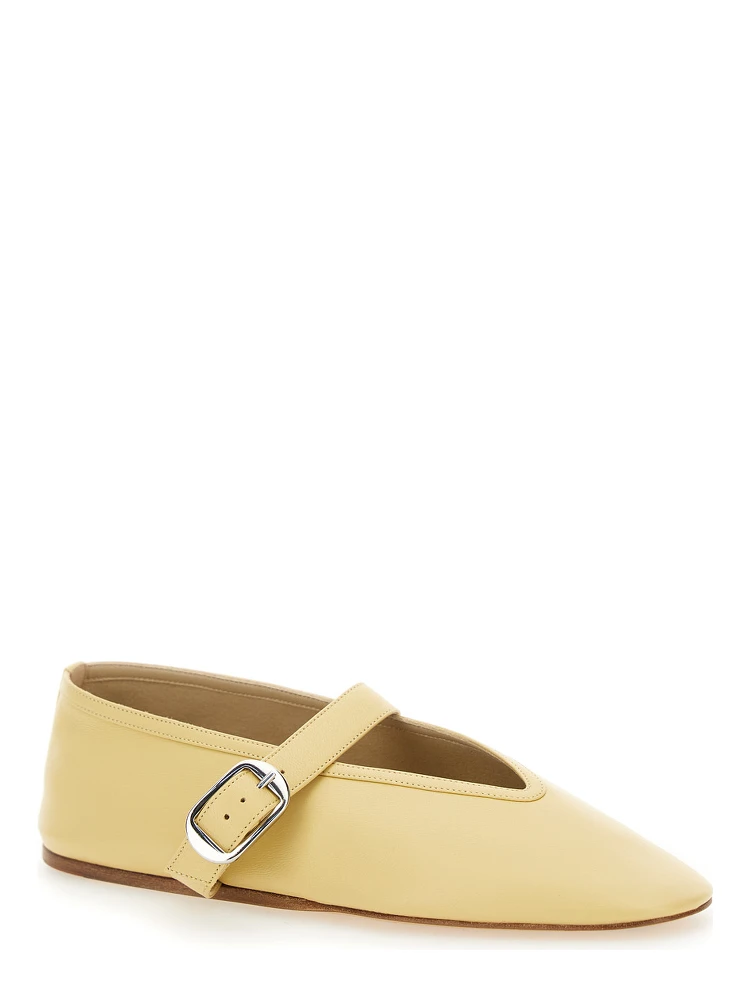 Stella Yellow Ballerinas with with Buckle Strap in Leather Woman alternative