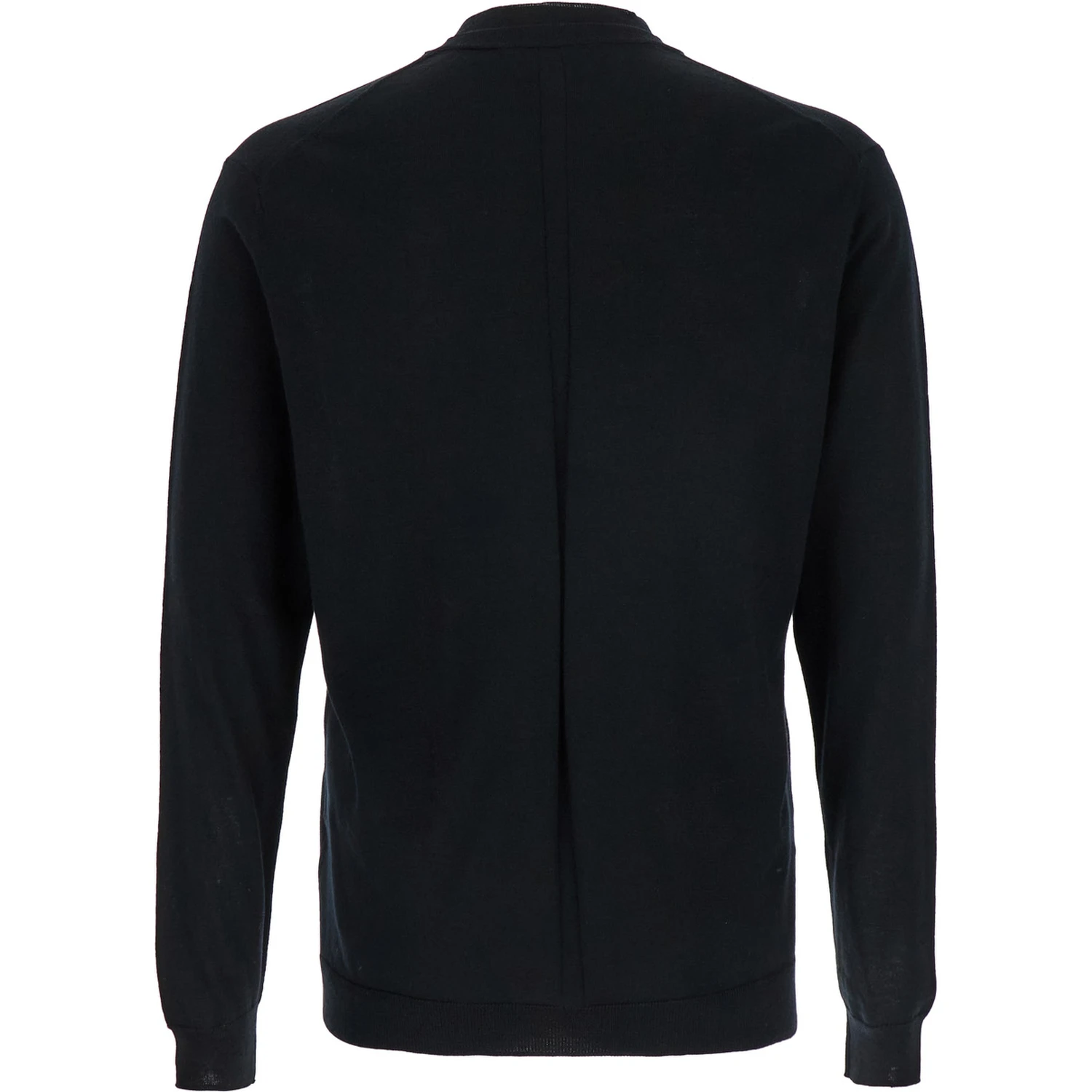 Black Crew Neck Pullover in Virgin Wool Man