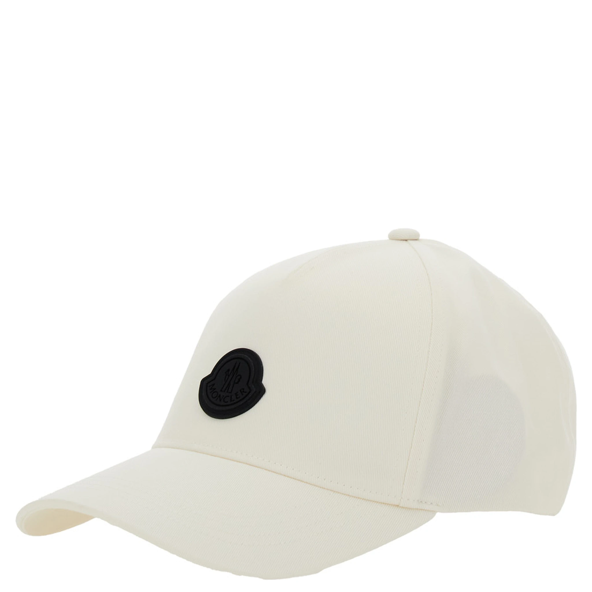 White Baseball Cap with Logo Patch on the Front in Cotton Man