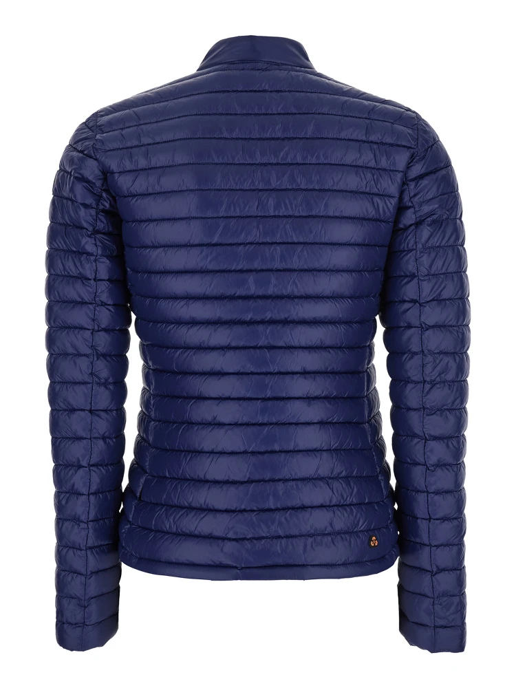 Twinkle Blue Down Jacket with High Neck and Logo Patch on the Sleeve in Tech Fabric Woman alternative