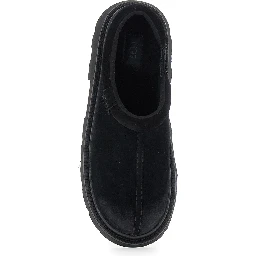 Tasman Black Mule with Raised Sole in Suede Man