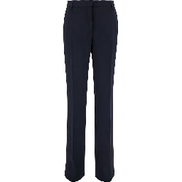 Blue Straight Pants with Concealed Closure in Candy Woman