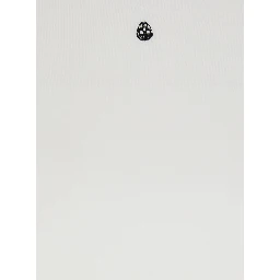 White Crewneck T-Shirt with Logo Embroidery on the Front and Contrasting Details in Cotton Woman