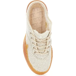 Low Skate Mule White Low Top Sneakers with Contrasting Sole in Cotton Man