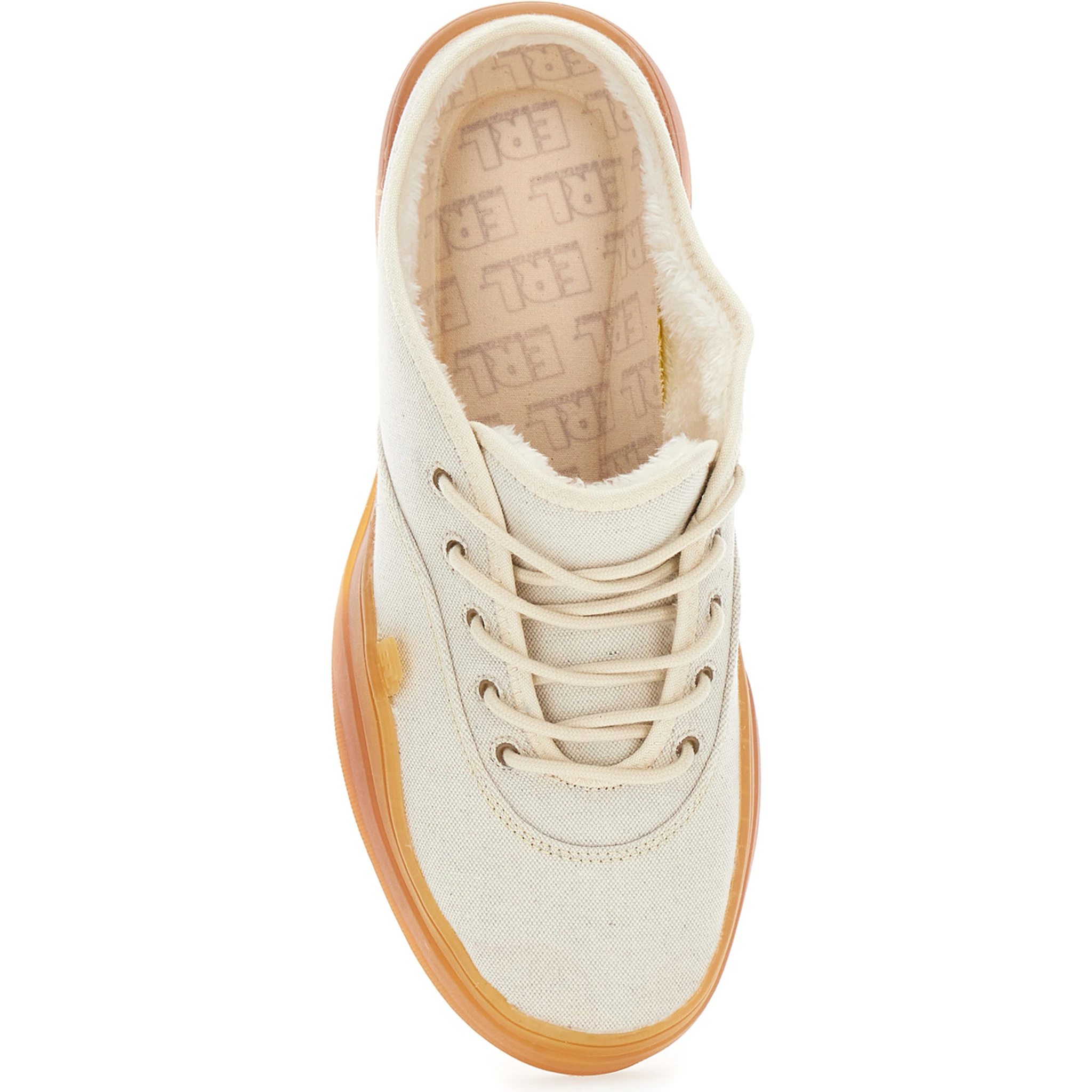 Low Skate Mule White Low Top Sneakers with Contrasting Sole in Cotton Man