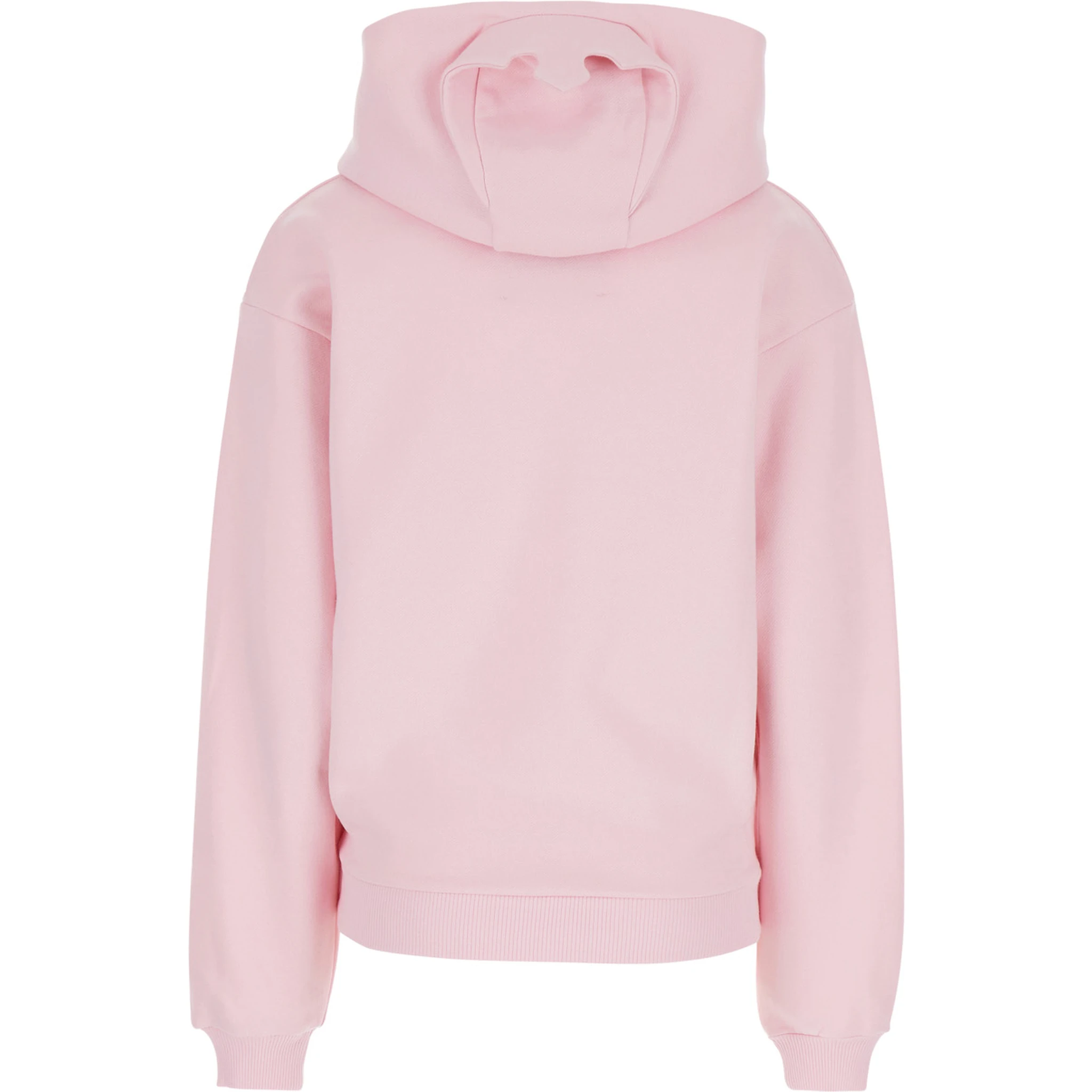 Pink Sweatshirt with Logo Lettering and Front Kangaroo Pocket in Cotton Woman