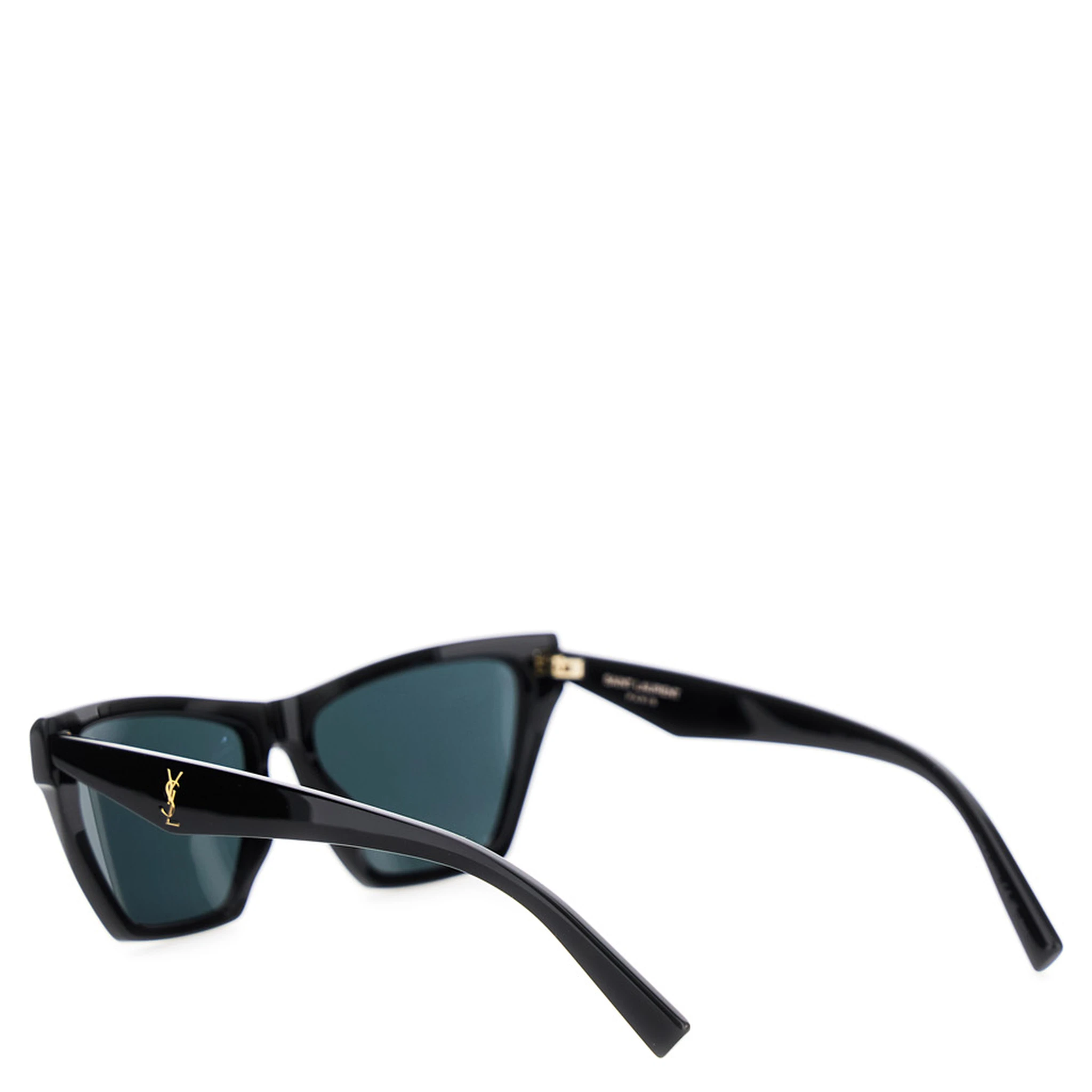 Black Sunglasses with Rectangular Frame and Cassandre Logo on Temples in Acetate Woman