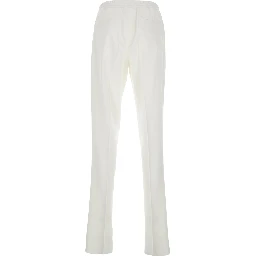 White Pants with Elastic Waist and Drawstring in Cotton Man