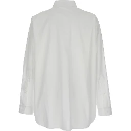 White Shirt with Pointed Collar in Cotton Man
