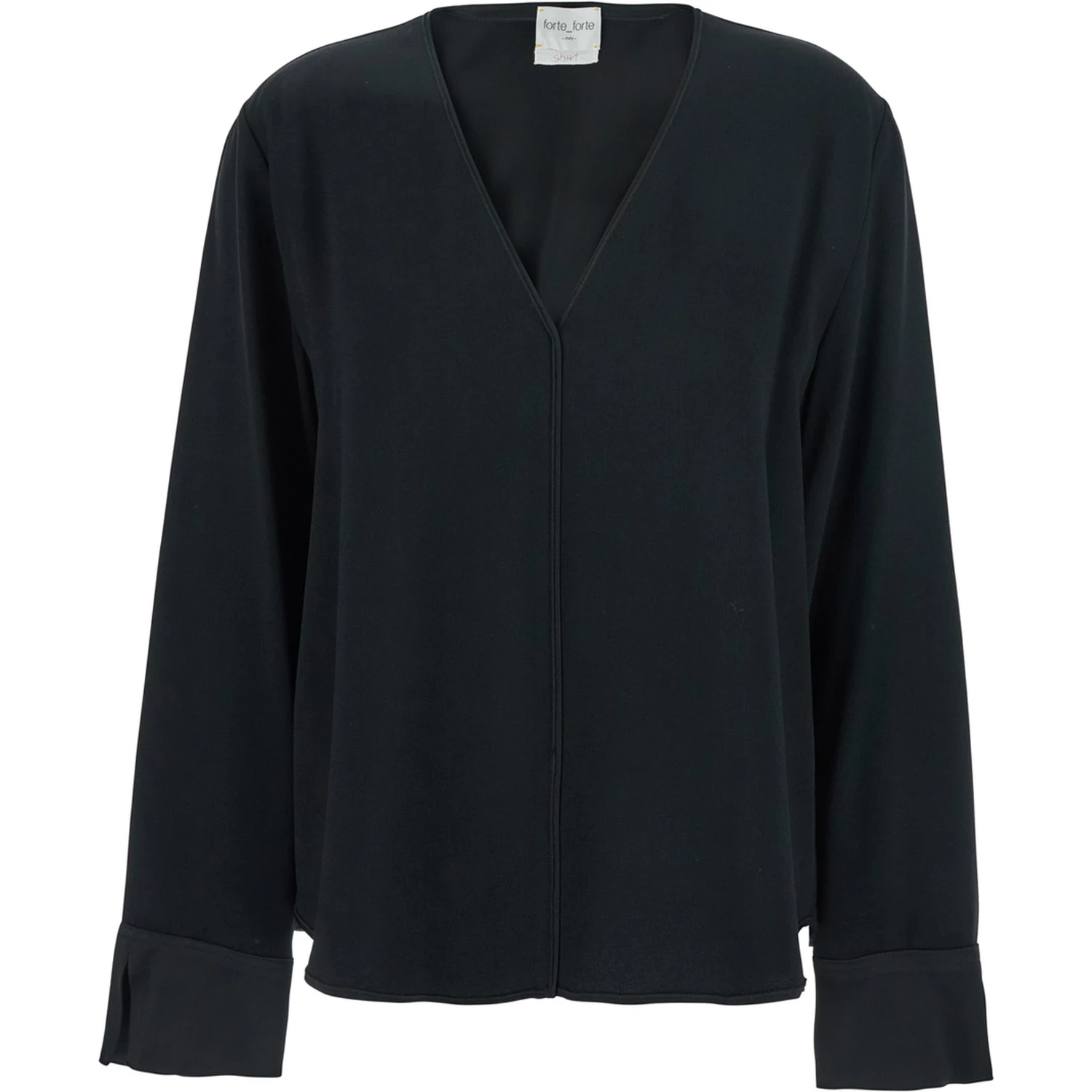 Black V-Neck Sweater in Acetate Blend Woman
