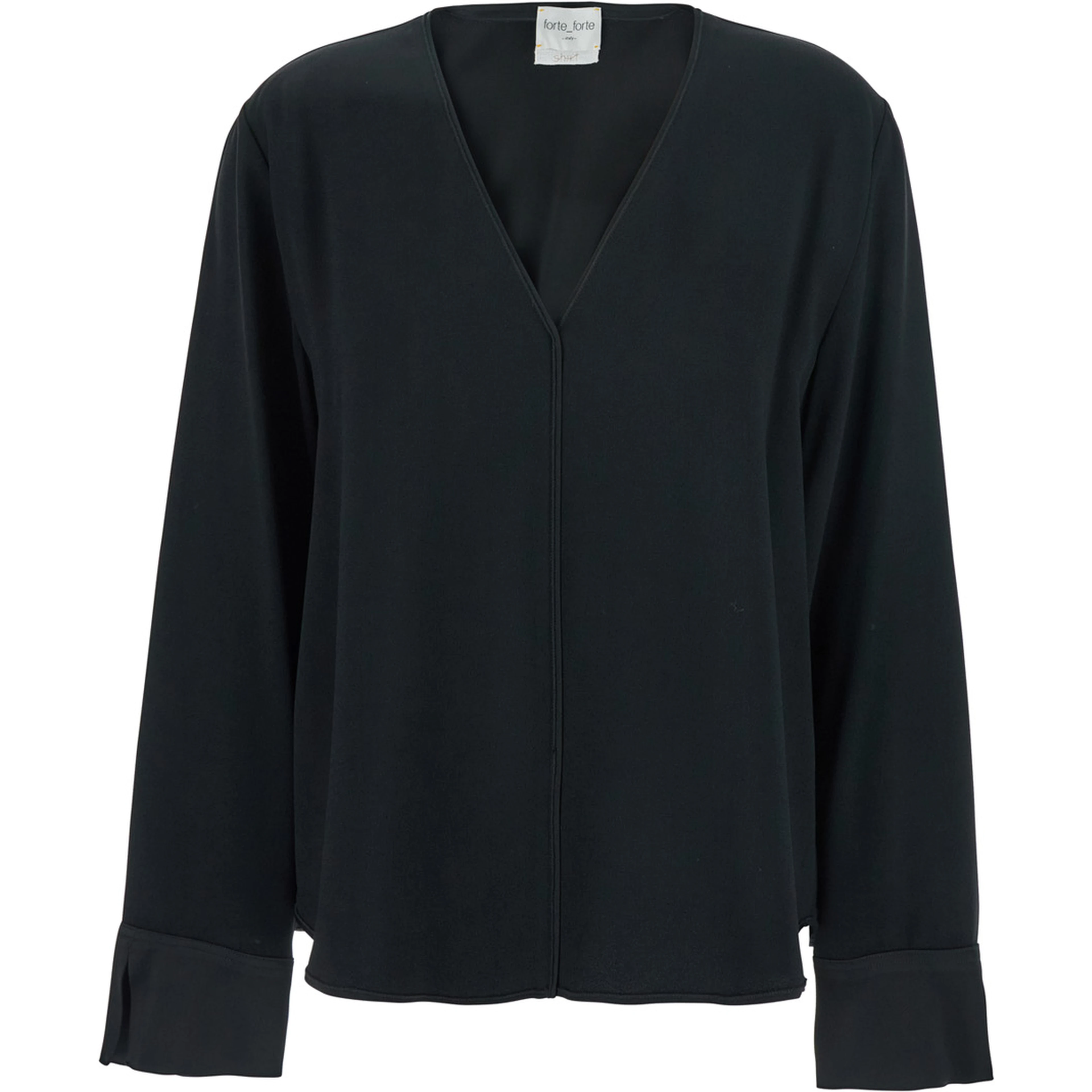Black V-Neck Sweater in Acetate Blend Woman