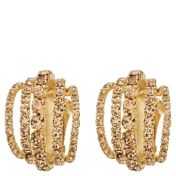 Shells Metallic Earings with Rear Closure in Gold Pleated Brass Woman