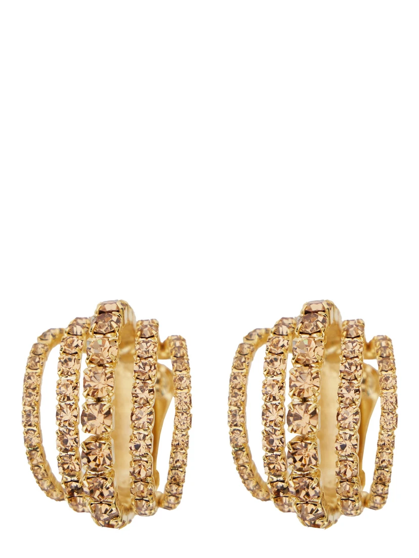 Shells Metallic Earings with Rear Closure in Gold Pleated Brass Woman