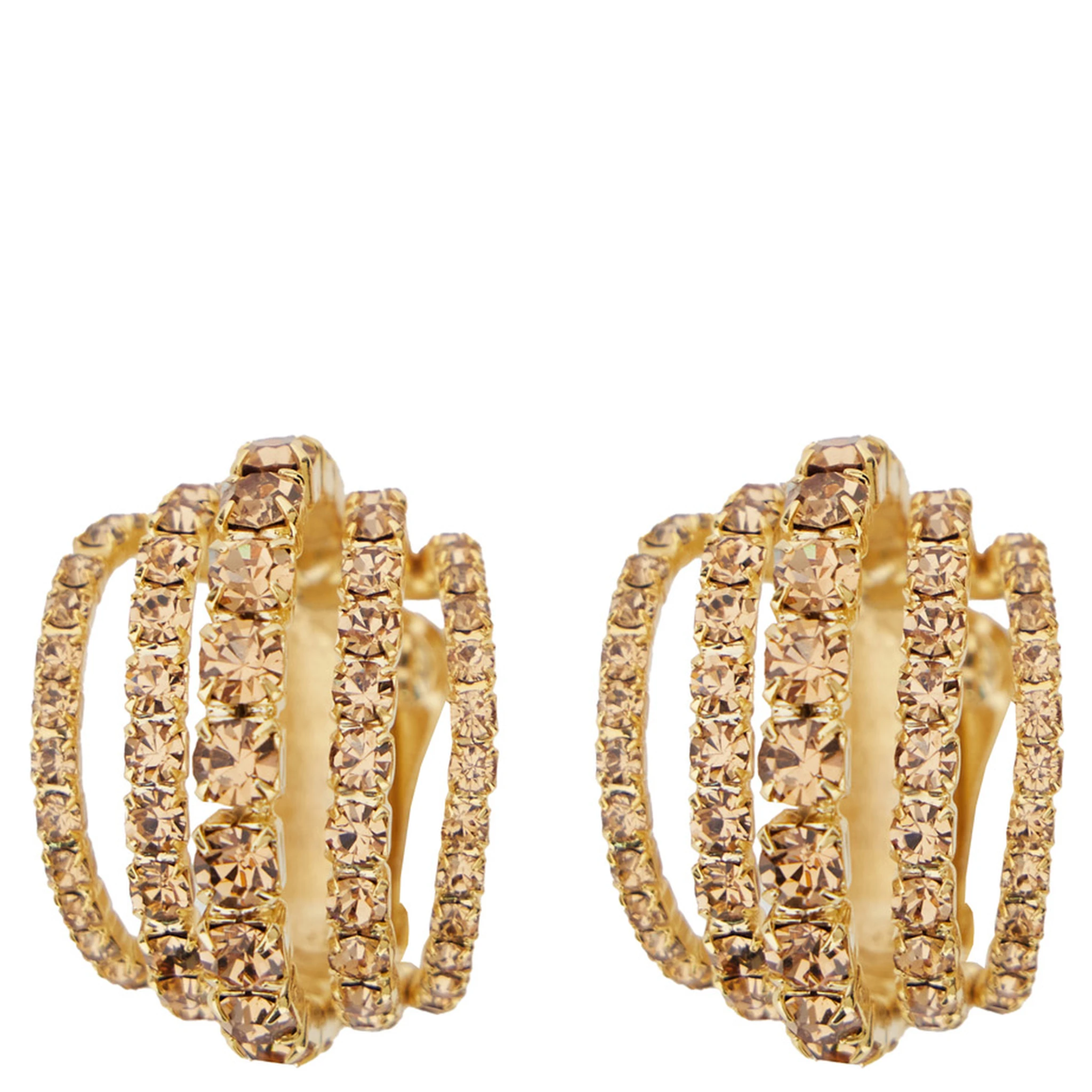 Shells Metallic Earings with Rear Closure in Gold Pleated Brass Woman