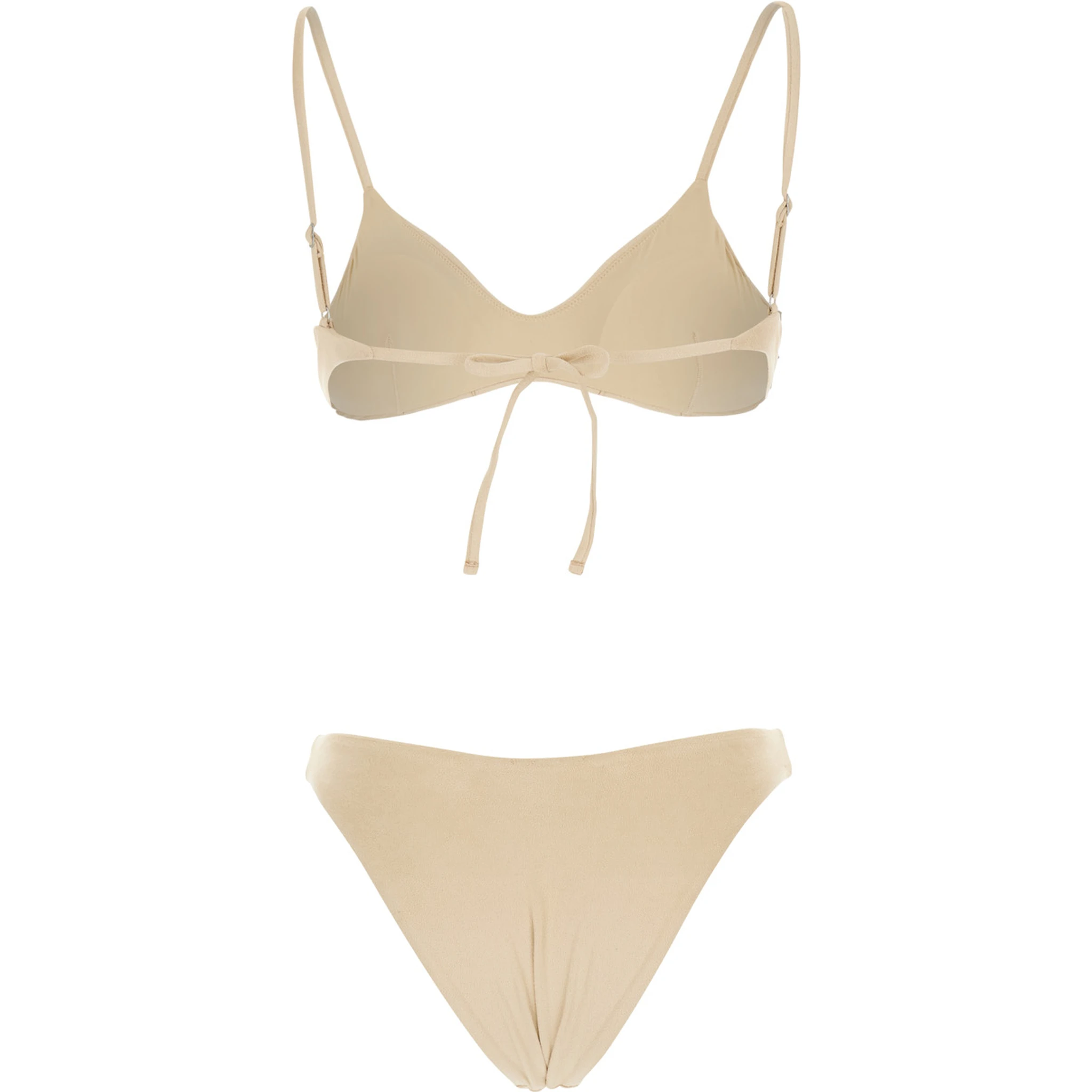 Beige Sequin Bikini in Tech Fabrich Stretch Woman