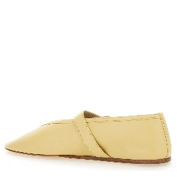 Stella Yellow Ballerinas with with Buckle Strap in Leather Woman