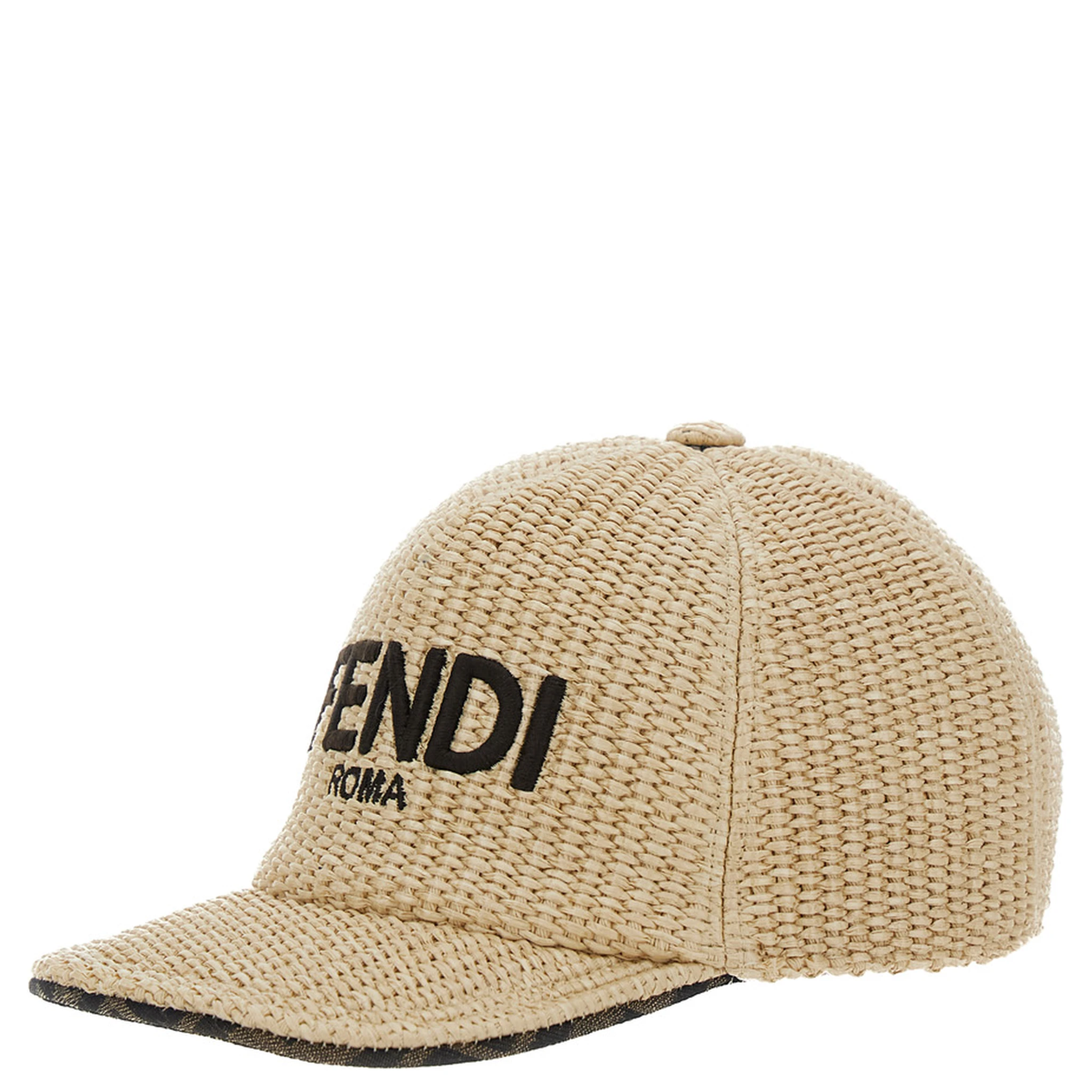 Beige Baseball Cap with Logo Lettering Embroidery on the Front in Cotton Blend Boy