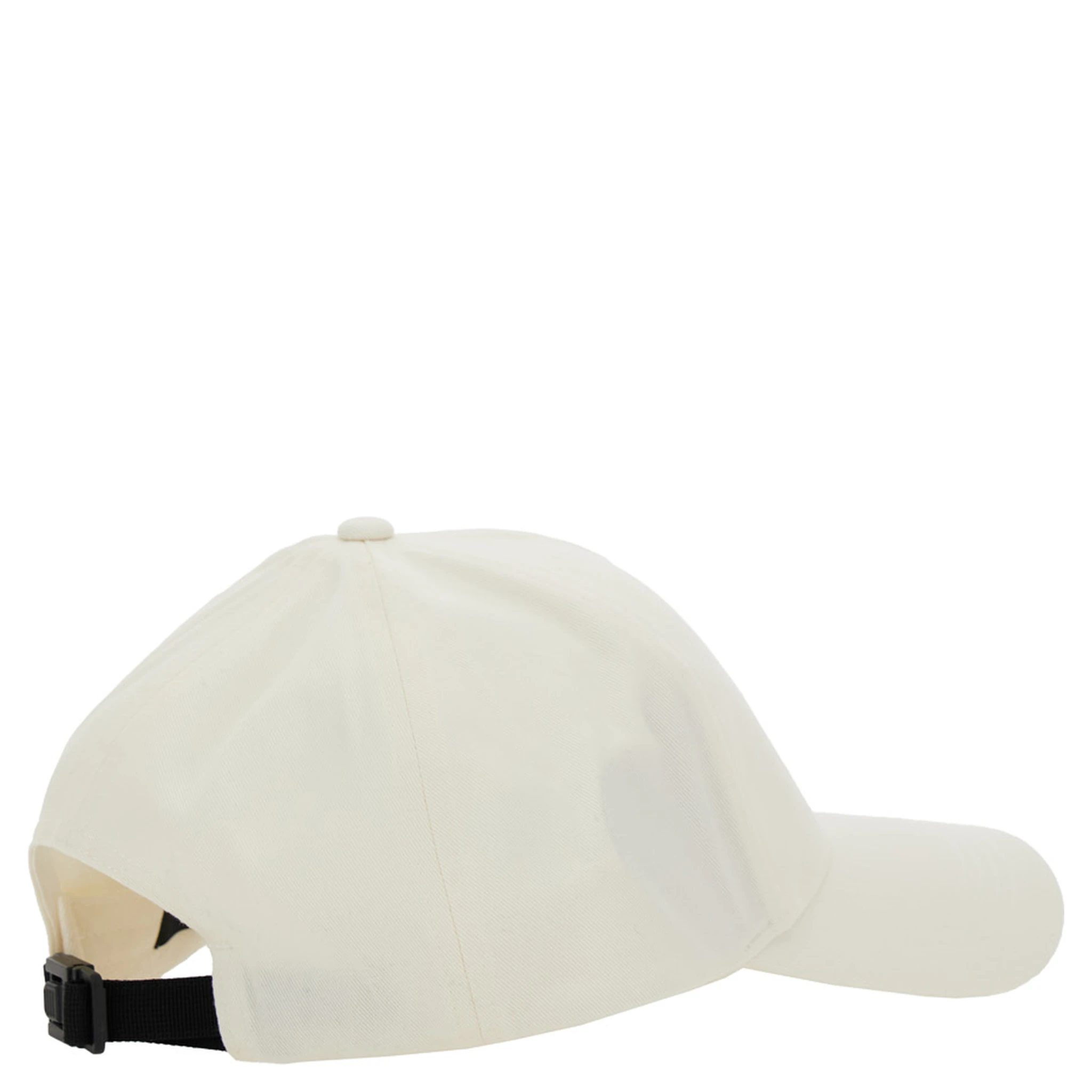 White Baseball Cap with Logo Patch on the Front in Cotton Man