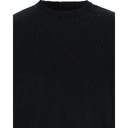 Black Crew Neck Pullover in Virgin Wool Man