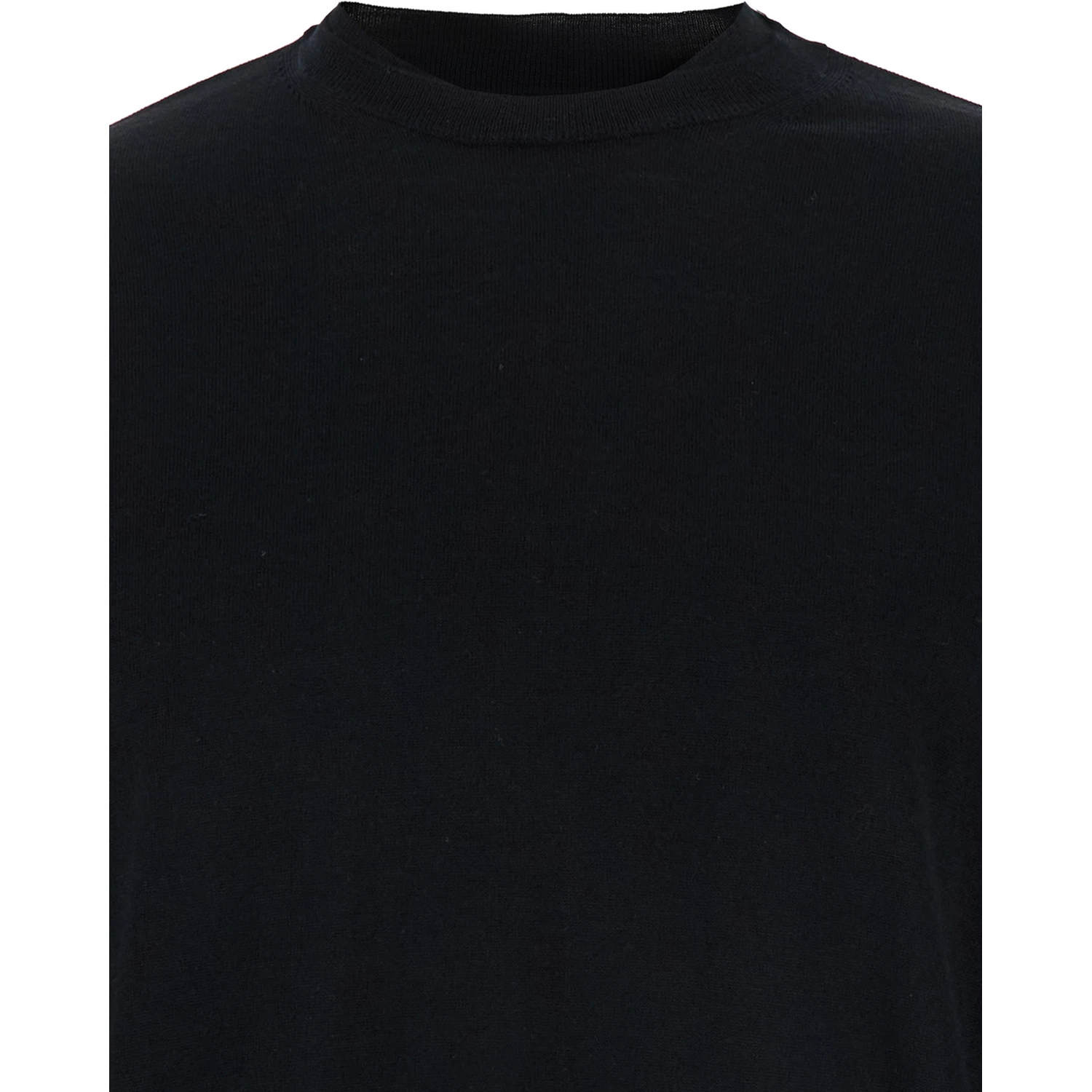Black Crew Neck Pullover in Virgin Wool Man